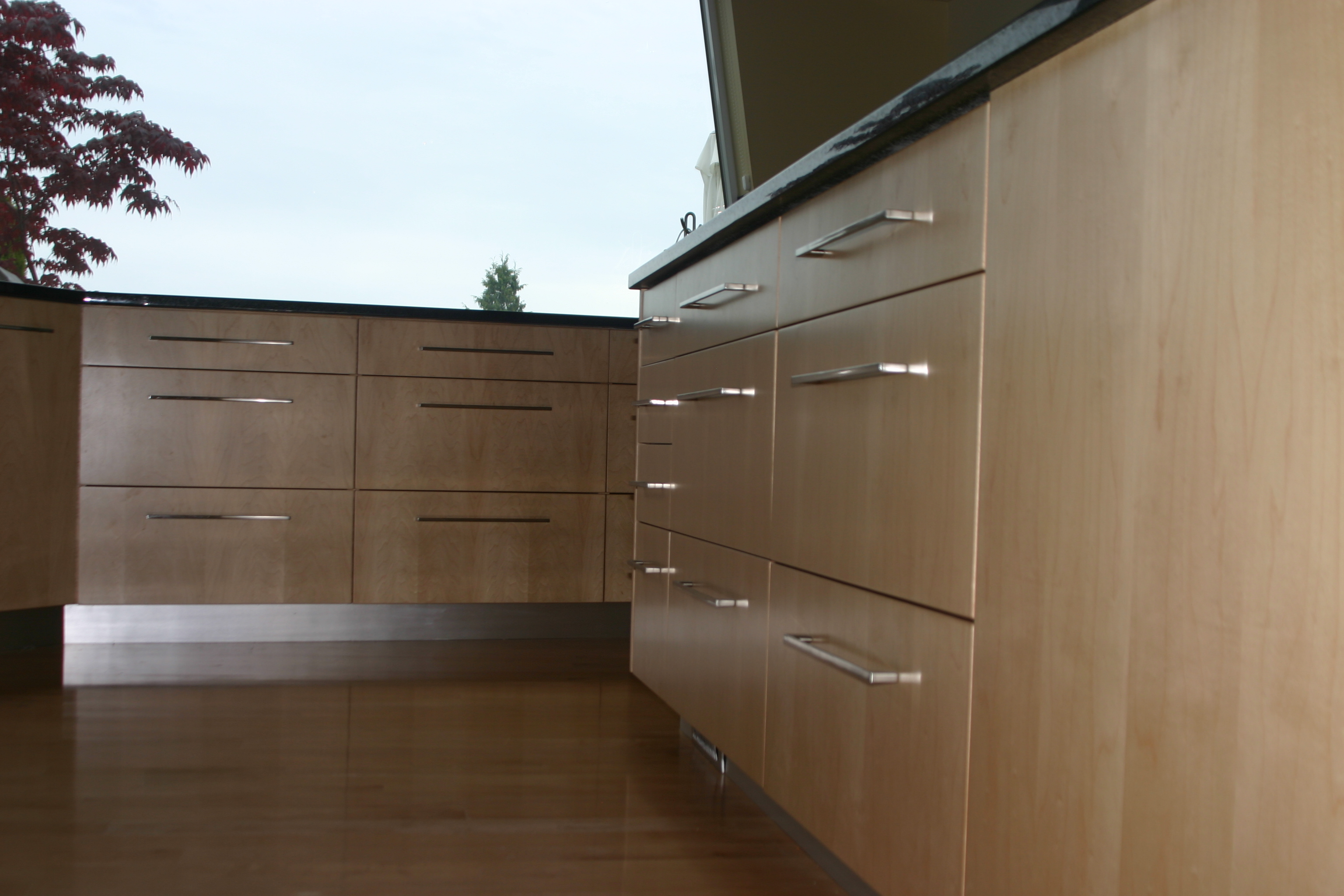 New full extension/soft close drawers retrofitted into island cabinetry